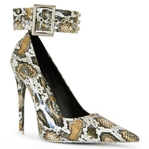 BRAND NEW IN BOX Elegant Snakeskin Patterned Heels with Ankle Strap